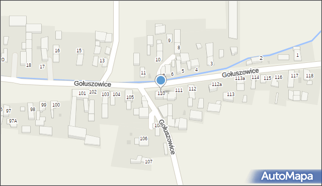 Gołuszowice, Gołuszowice, 110, mapa Gołuszowice