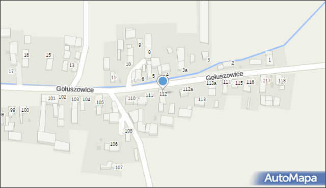 Gołuszowice, Gołuszowice, 112, mapa Gołuszowice