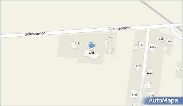 Gołuszowice, Gołuszowice, 118B, mapa Gołuszowice