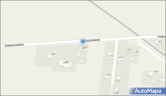Gołuszowice, Gołuszowice, 119, mapa Gołuszowice