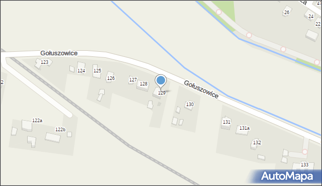 Gołuszowice, Gołuszowice, 129, mapa Gołuszowice