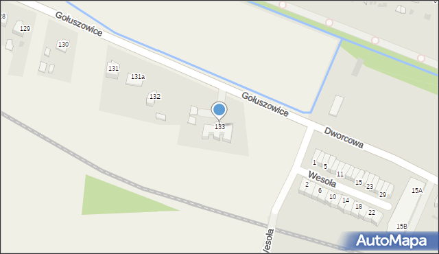 Gołuszowice, Gołuszowice, 133, mapa Gołuszowice
