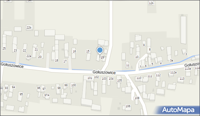 Gołuszowice, Gołuszowice, 14, mapa Gołuszowice