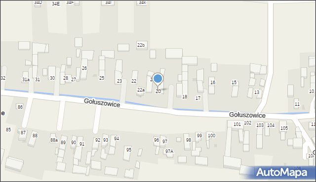 Gołuszowice, Gołuszowice, 20, mapa Gołuszowice