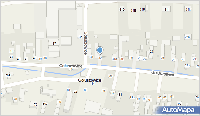 Gołuszowice, Gołuszowice, 32, mapa Gołuszowice