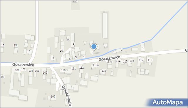 Gołuszowice, Gołuszowice, 3a, mapa Gołuszowice
