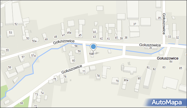 Gołuszowice, Gołuszowice, 59a, mapa Gołuszowice