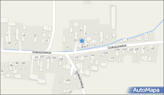 Gołuszowice, Gołuszowice, 6, mapa Gołuszowice