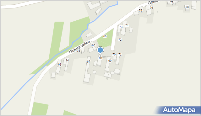 Gołuszowice, Gołuszowice, 68, mapa Gołuszowice