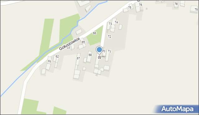 Gołuszowice, Gołuszowice, 69, mapa Gołuszowice