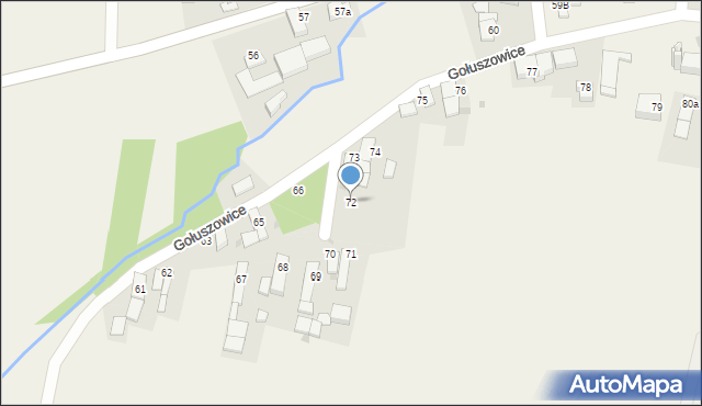 Gołuszowice, Gołuszowice, 72, mapa Gołuszowice