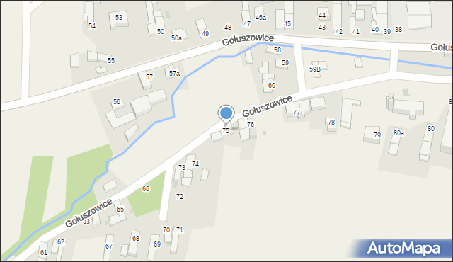 Gołuszowice, Gołuszowice, 75, mapa Gołuszowice
