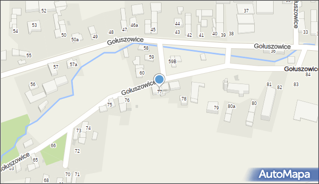 Gołuszowice, Gołuszowice, 77, mapa Gołuszowice