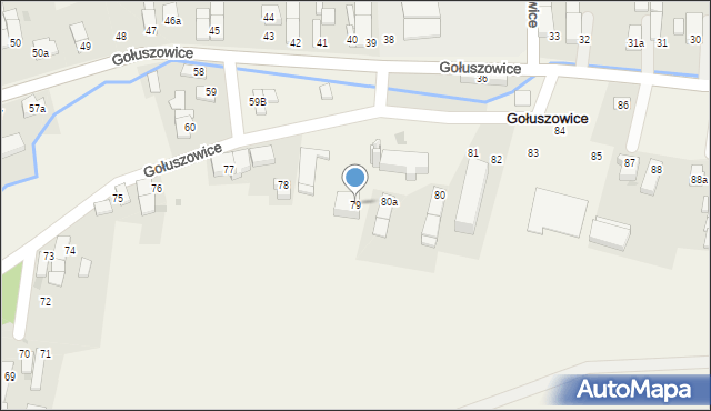 Gołuszowice, Gołuszowice, 79, mapa Gołuszowice