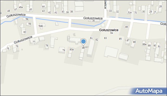 Gołuszowice, Gołuszowice, 80, mapa Gołuszowice