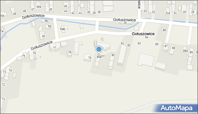 Gołuszowice, Gołuszowice, 80a, mapa Gołuszowice