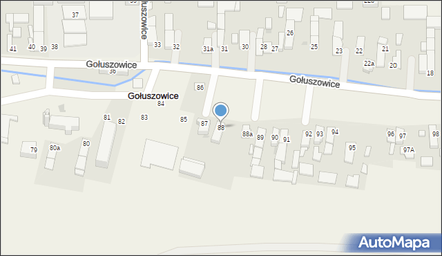 Gołuszowice, Gołuszowice, 88, mapa Gołuszowice