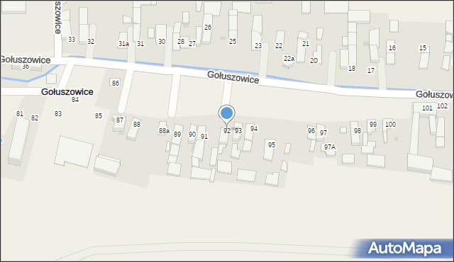 Gołuszowice, Gołuszowice, 92, mapa Gołuszowice