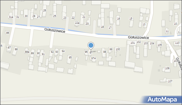 Gołuszowice, Gołuszowice, 97, mapa Gołuszowice