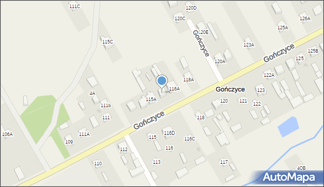 Gończyce, Gończyce, 116B, mapa Gończyce