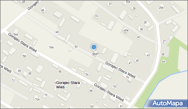 Gorajec-Stara Wieś, Gorajec-Stara Wieś, 50A, mapa Gorajec-Stara Wieś