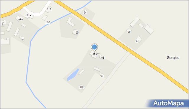 Gorajec-Stara Wieś, Gorajec-Stara Wieś, 98a, mapa Gorajec-Stara Wieś