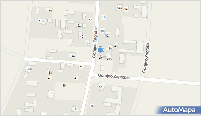 Gorajec-Zagroble, Gorajec-Zagroble, 45, mapa Gorajec-Zagroble