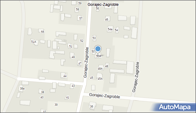 Gorajec-Zagroble, Gorajec-Zagroble, 50A, mapa Gorajec-Zagroble