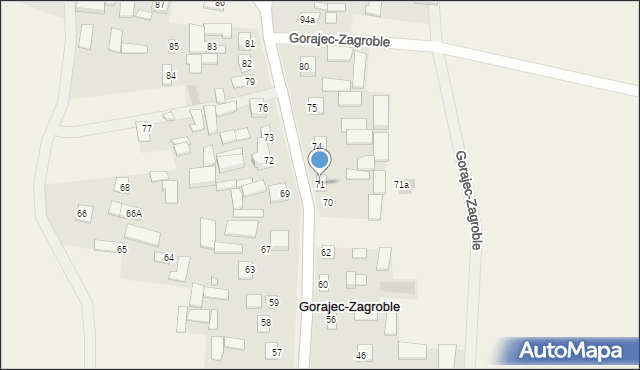 Gorajec-Zagroble, Gorajec-Zagroble, 71, mapa Gorajec-Zagroble