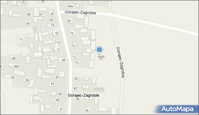Gorajec-Zagroble, Gorajec-Zagroble, 71a, mapa Gorajec-Zagroble