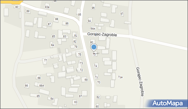 Gorajec-Zagroble, Gorajec-Zagroble, 75, mapa Gorajec-Zagroble