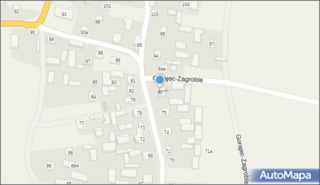 Gorajec-Zagroble, Gorajec-Zagroble, 80, mapa Gorajec-Zagroble