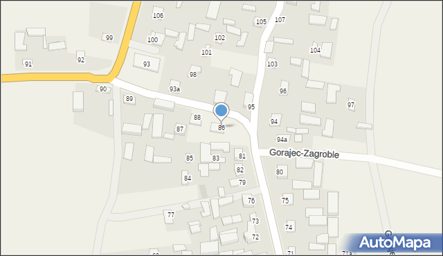 Gorajec-Zagroble, Gorajec-Zagroble, 86, mapa Gorajec-Zagroble