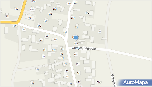 Gorajec-Zagroble, Gorajec-Zagroble, 94a, mapa Gorajec-Zagroble