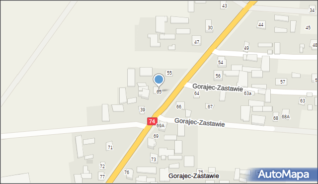 Gorajec-Zastawie, Gorajec-Zastawie, 65, mapa Gorajec-Zastawie