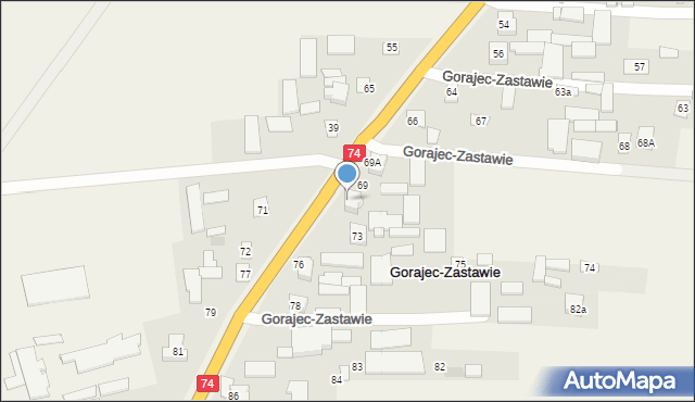 Gorajec-Zastawie, Gorajec-Zastawie, 70, mapa Gorajec-Zastawie