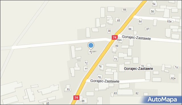 Gorajec-Zastawie, Gorajec-Zastawie, 71, mapa Gorajec-Zastawie