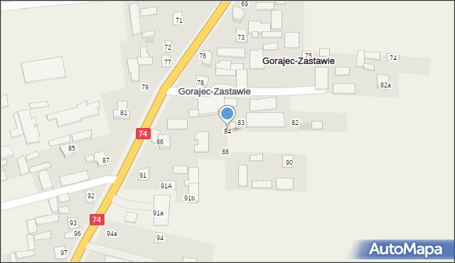 Gorajec-Zastawie, Gorajec-Zastawie, 84, mapa Gorajec-Zastawie