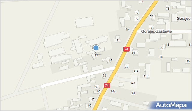 Gorajec-Zastawie, Gorajec-Zastawie, 85, mapa Gorajec-Zastawie