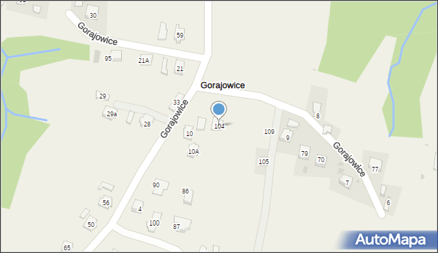 Gorajowice, Gorajowice, 104, mapa Gorajowice