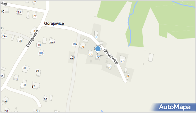 Gorajowice, Gorajowice, 70, mapa Gorajowice