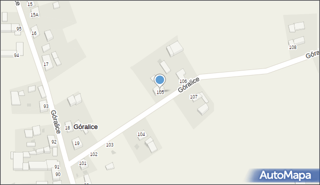 Góralice, Góralice, 105, mapa Góralice