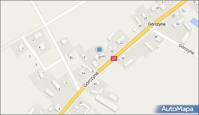Górczyna, Górczyna, 10, mapa Górczyna