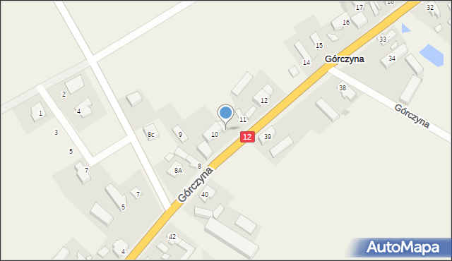 Górczyna, Górczyna, 10a, mapa Górczyna