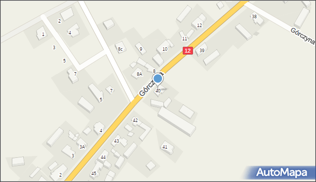 Górczyna, Górczyna, 40, mapa Górczyna