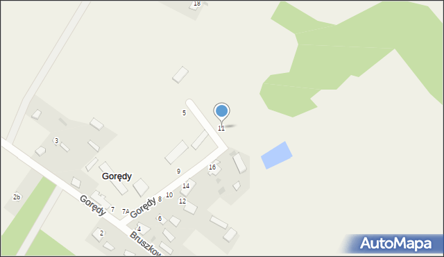 Gorędy, Gorędy, 11, mapa Gorędy