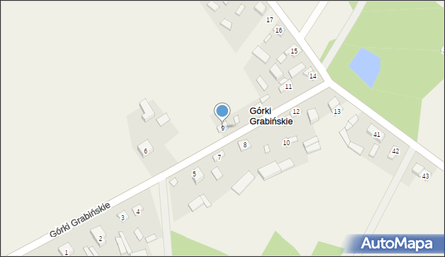 Górki Grabińskie, Górki Grabińskie, 9, mapa Górki Grabińskie