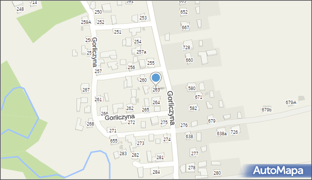 Gorliczyna, Gorliczyna, 263, mapa Gorliczyna