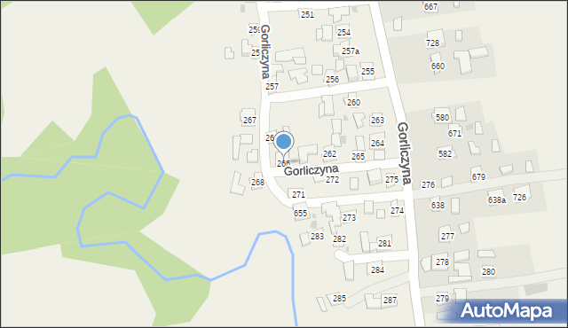 Gorliczyna, Gorliczyna, 266, mapa Gorliczyna