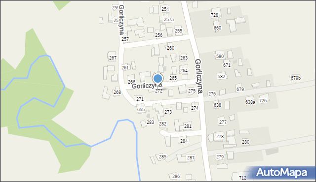 Gorliczyna, Gorliczyna, 272, mapa Gorliczyna